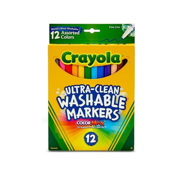 ماژیک رنگ آمیزی 12 رنگ کرایولا مدل Ultra Clean Washable Markers کد 7813