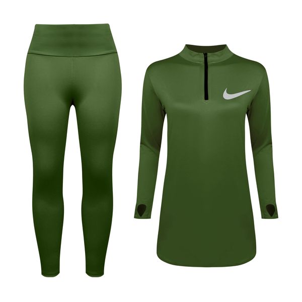 ست سویشرت و شلوار ورزشی زنانه مدل فینگردار کد 4739 -480P رنگ سبز یشمی