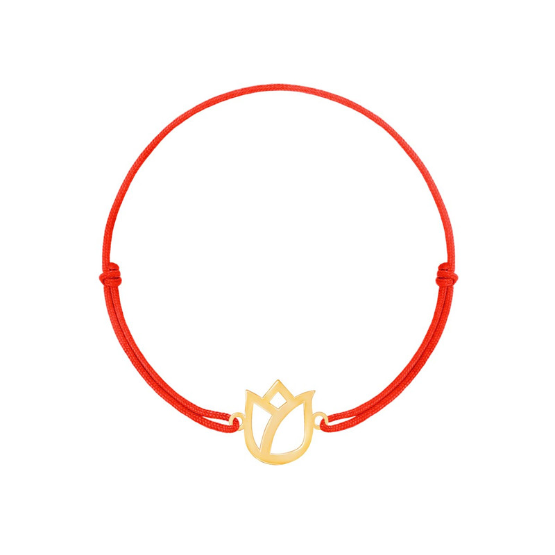 دستبند طلا 18 عیار زنانه پرسته مدل گل لاله