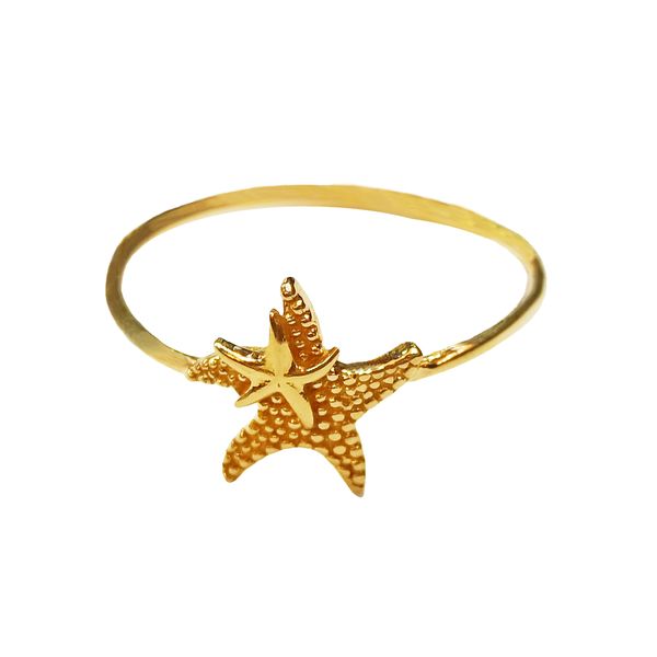انگشتر طلا 18 عیار زنانه مدل مینیمال طرح ستاره دریایی کد 1