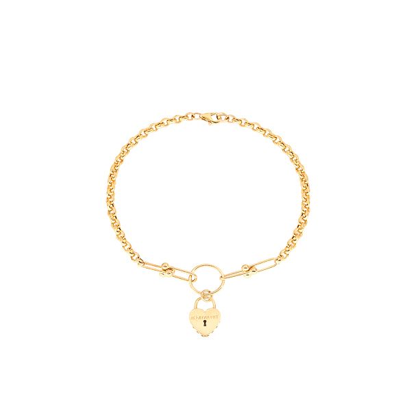 دستبند طلا 18 عیار زنانه ماوی گالری مدل رولو و تیفانی آویز قلب