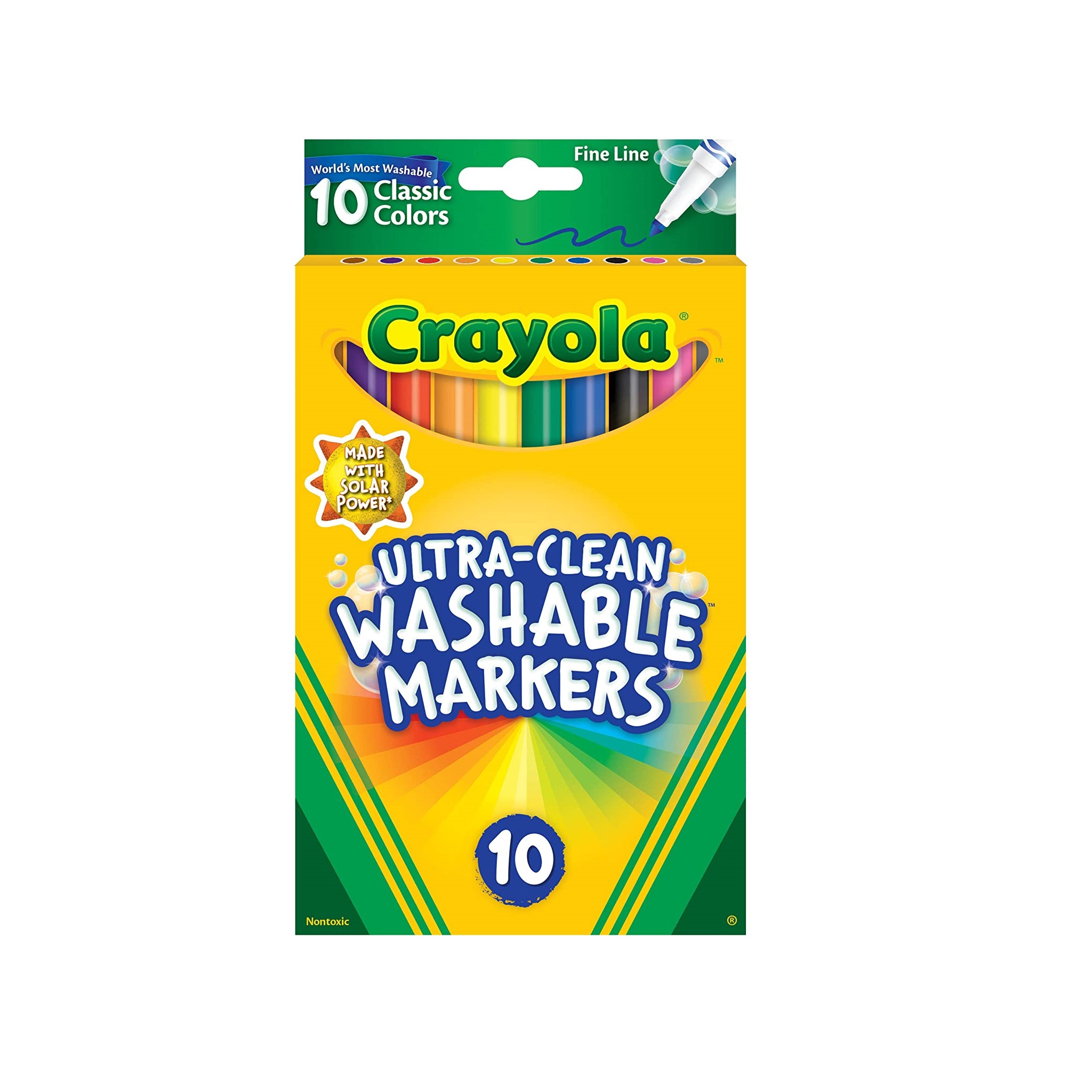 ماژیک رنگ آمیزی 10 رنگ کرایولا مدل Ultra-Clean washable Markers کد 7852