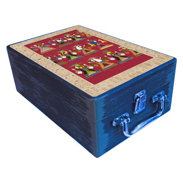  جعبه هدیه مدل چمدان چوبی طرح بهاری کد WS759