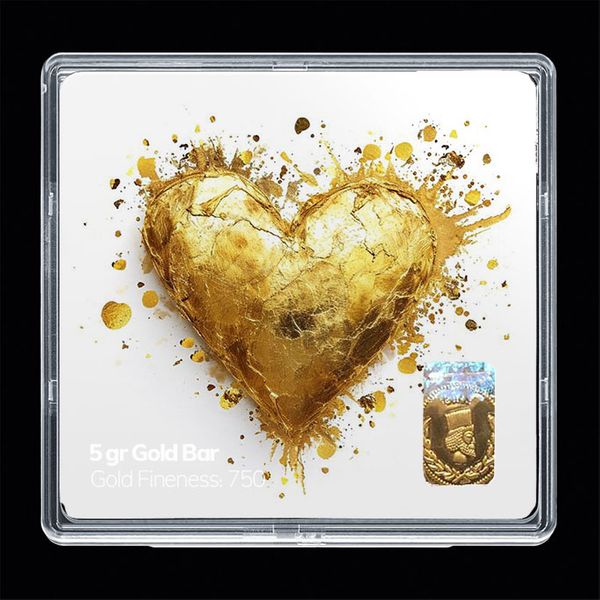شمش طلا 18 عیار مدوپد مدل قلب کد SG11835