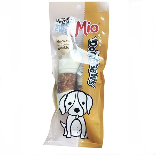 تشویقی سگ میو مدل استخوان فلورایددار با روکش گوشت مرغ بسته 2 عددی
