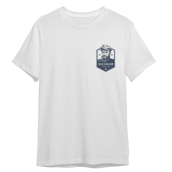 تی شرت آستین کوتاه مردانه مدل ملوان کد 0766 رنگ سفید