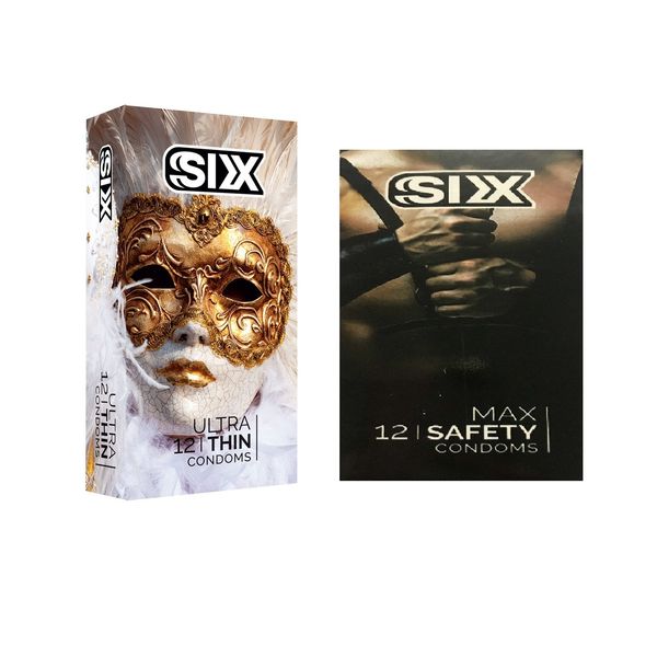 کاندوم سیکس مدل Ultra Thin بسته 12 عددی به همراه 	 کاندوم سیکس مدل Max Safety بسته 12 عددی