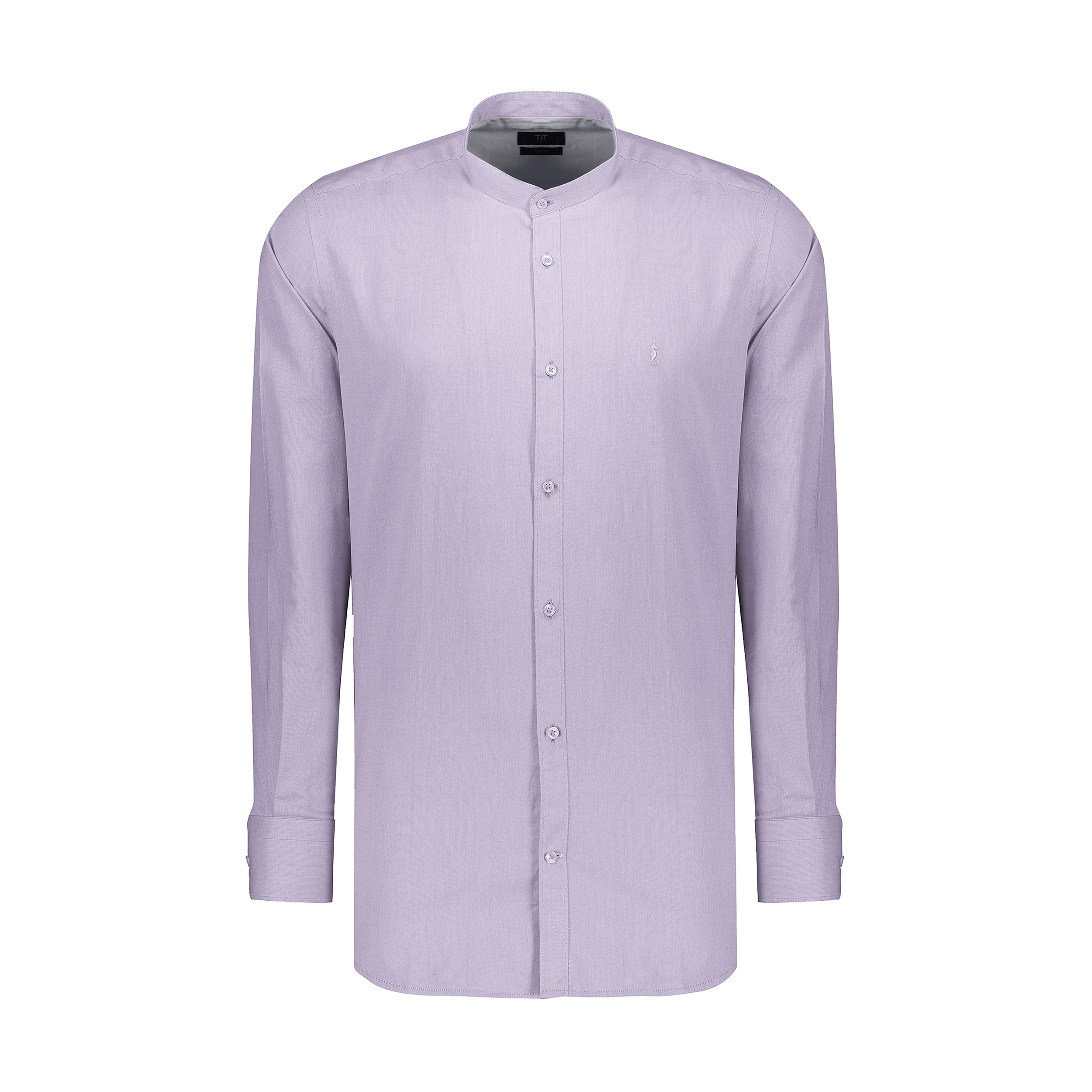 پیراهن آستین بلند مردانه ایکات مدل PST1151775 رنگ یاسی