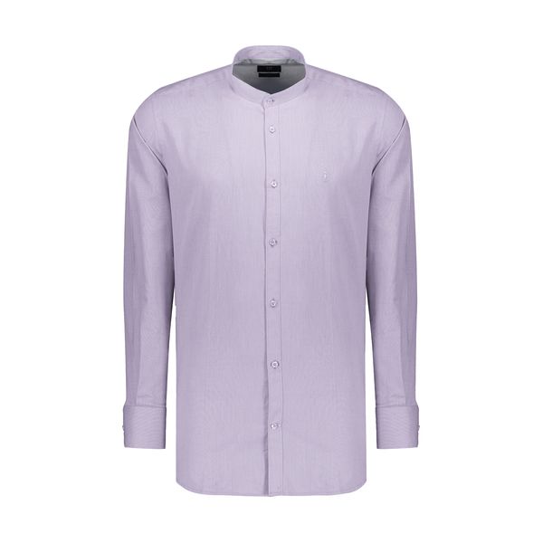 پیراهن آستین بلند مردانه ایکات مدل PST1151775 رنگ یاسی