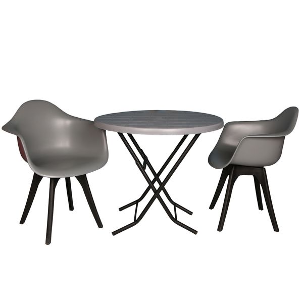 میز و صندلی ناهار خوری دو نفره مدل ایزی فایبرگلاس پایه پلاستیکیTGT