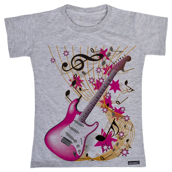 تی شرت آستین کوتاه پسرانه 27 مدل Pink Electric Guitar کد MH827