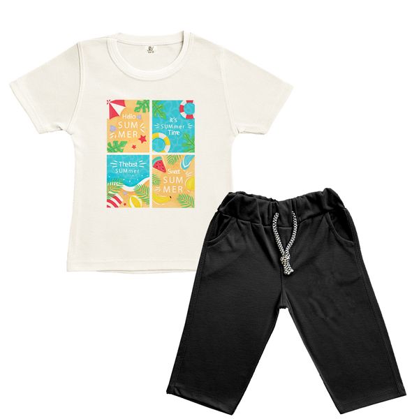 ست تی شرت و شلوارک بچگانه نیل کوک مدل Happy Summer