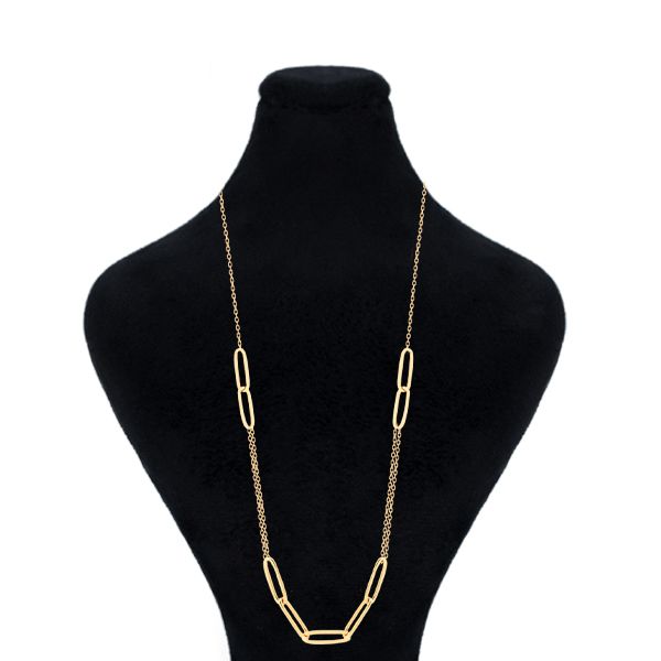 گردنبند طلا 18 عیار زنانه ماوی گالری مدل پنج حلقه دیپلمات و زنجیر