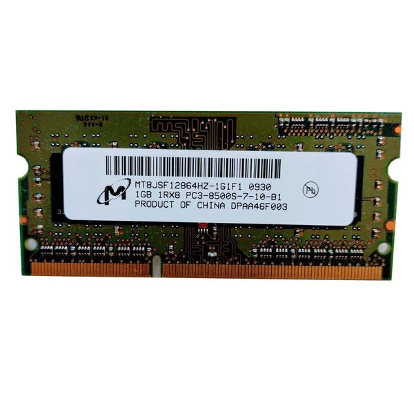 رم لپتاپ DDR3 تک کاناله 1066 مگاهرتز CL7 میکرون مدل PC3-8500S ظرفیت 1 گیگابایت