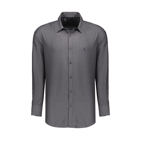 پیراهن آستین بلند مردانه ایکات مدل PST1152016 رنگ طوسی