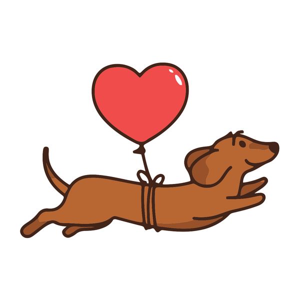 برچسب لپ تاپ پویا مارکت طرح سگ قلبی کد 3276