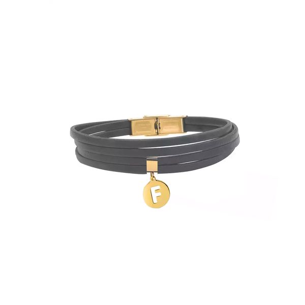دستبند طلا 18 عیار زنانه روبی آرت گالری مدل حروف F-1