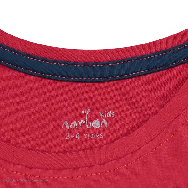 ست تی شرت و شلوارک دخترانه ناربن مدل 1521465_1546 رنگ قرمز