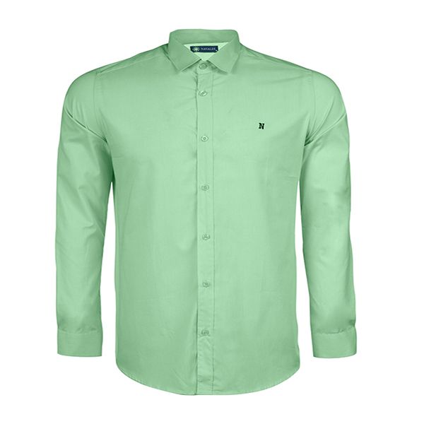 پیراهن آستین بلند مردانه ناوالس مدل MALEBO رنگ سبز روشن