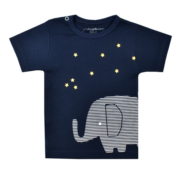 ست تی شرت و شلوار نوزادی ارغوان مدل فیل و ستاره