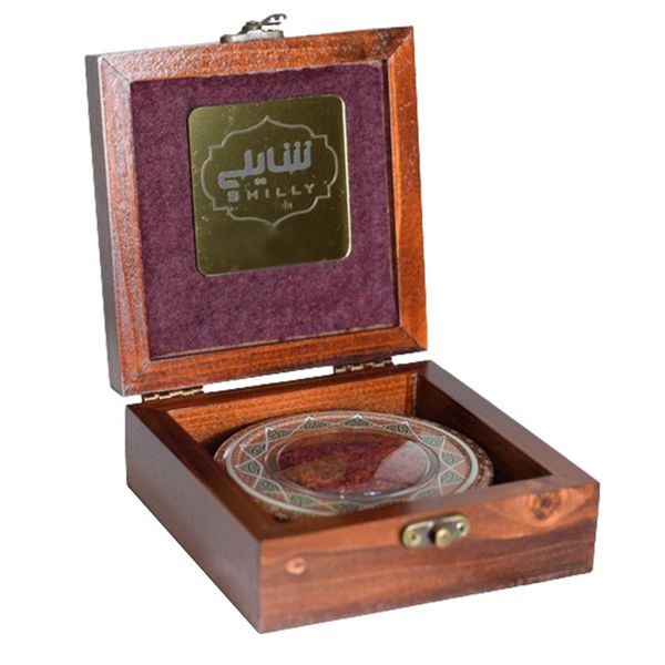 جعبه زعفران کادویی چوبی شایلی - 5 گرم همراه با هاون