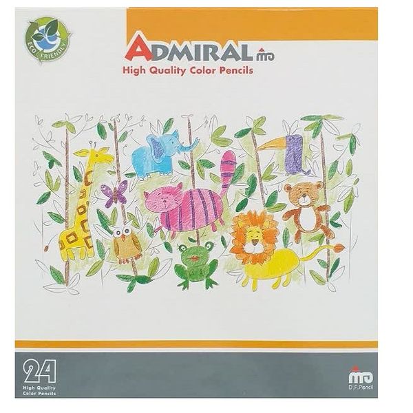 مداد رنگی 24 رنگ آدمیرال مدل حیوانات جنگل کد 001