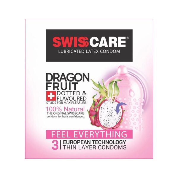 کاندوم سوئیس کر مدل Dragon Fruit بسته 3 عددی