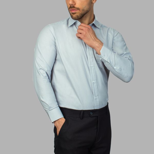 پیراهن آستین بلند مردانه مدل فلورا آکسفورد 112