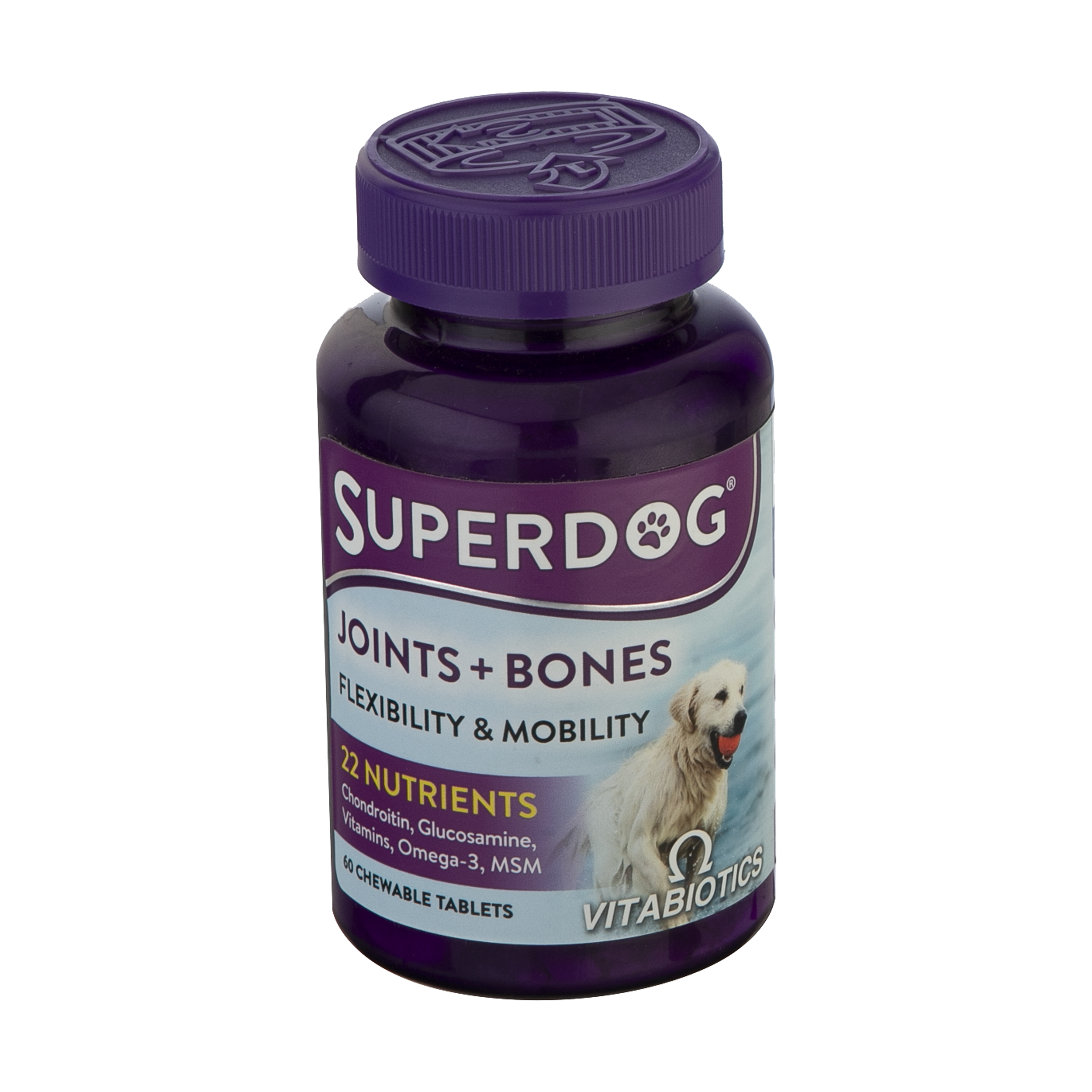 قرص مکمل سگ ویتابیوتیکس مدل  SuperDog Joints Bones بسته 60 عددی