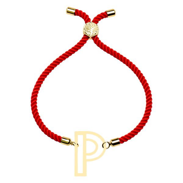 دستبند طلا 18 عیار زنانه کرابو طرح P مدل Kr102156