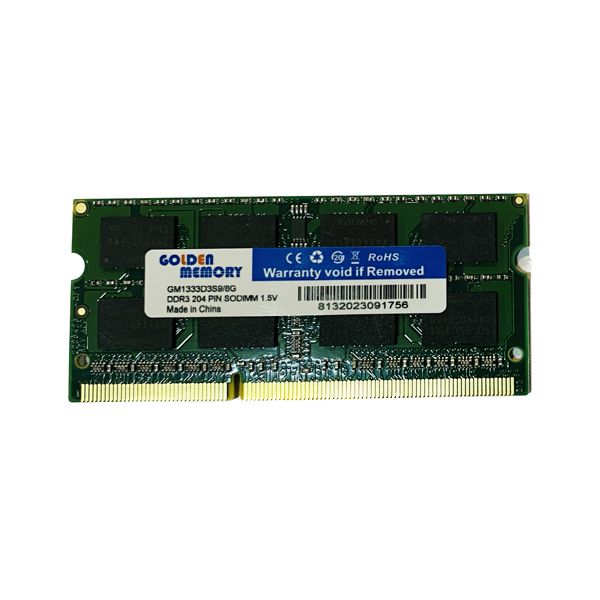 رم لپ تاپ DDR3 تک کاناله 1333 مگاهرتز 10600s گلدن مموری مدلGM1333D3S9/8G ظرفیت 8گیگابایت