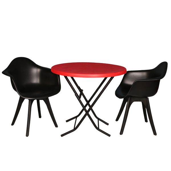 میز و صندلی ناهار خوری دو نفره مدل ایزی فایبرگلاس پایه پلاستیکیTGGHT