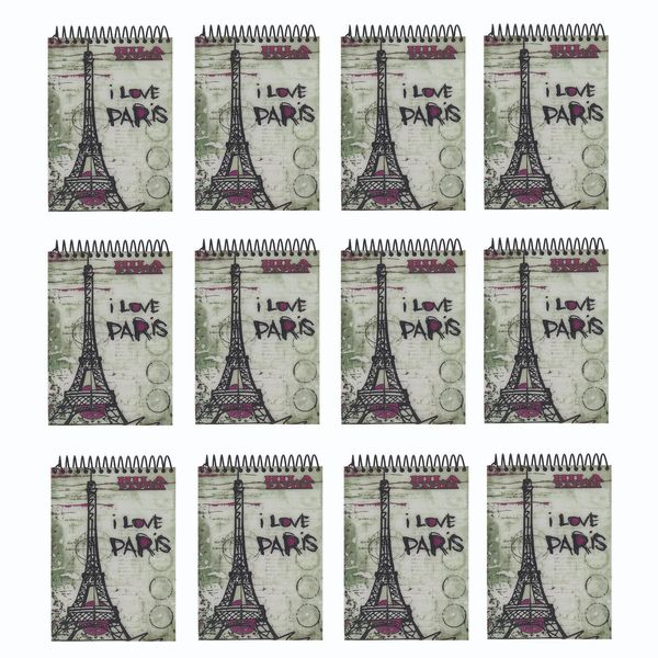 دفتر یادداشت هیلا مدل پاریس  طرح برج ایفل بسته 12 عددی
