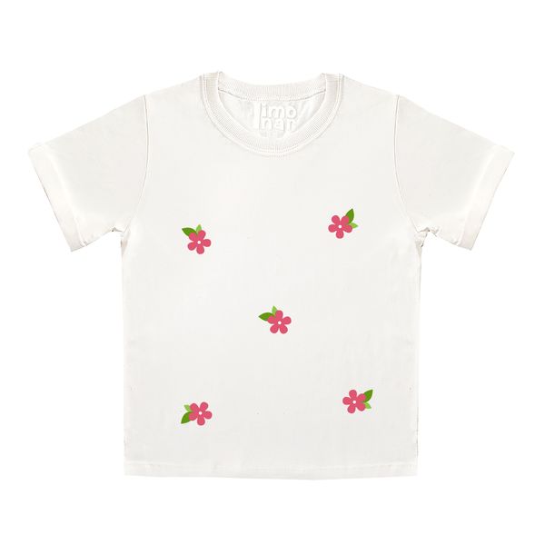تی شرت آستین کوتاه دخترانه لیمونار گالری مدل شکوفهW-BLOOMING