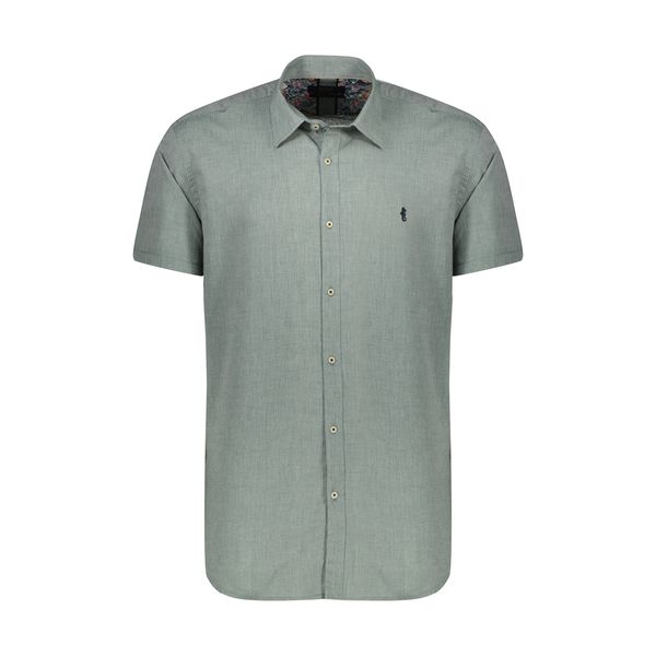 پیراهن آستین کوتاه مردانه ایکات مدل کتان کد PST1152392 رنگ سبز