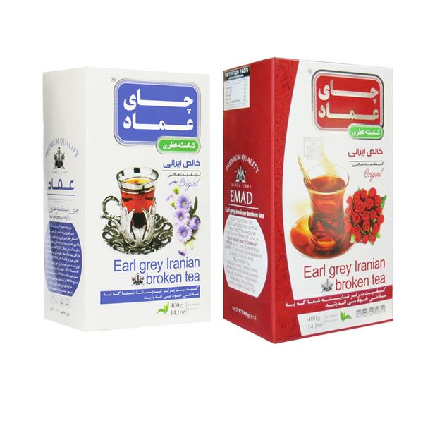 چای ایرانی معطر ارل گری عماد - 400 گرم بسته 2 عددی