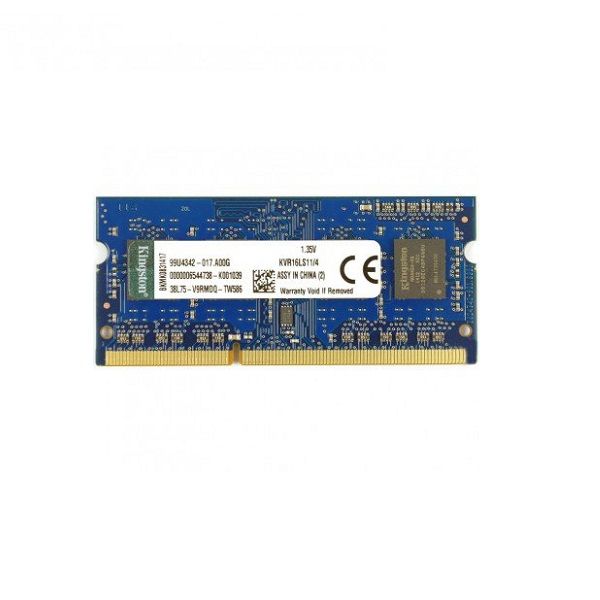 رم لپ تاپ DDR3L تک کاناله 1600 مگاهرتز CL11 کینگستون مدل KVR16LS11/BLUE PC3L ظرفیت 4 گیگابایت