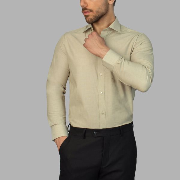 پیراهن آستین بلند مردانه مدل فلورا آکسفورد 110
