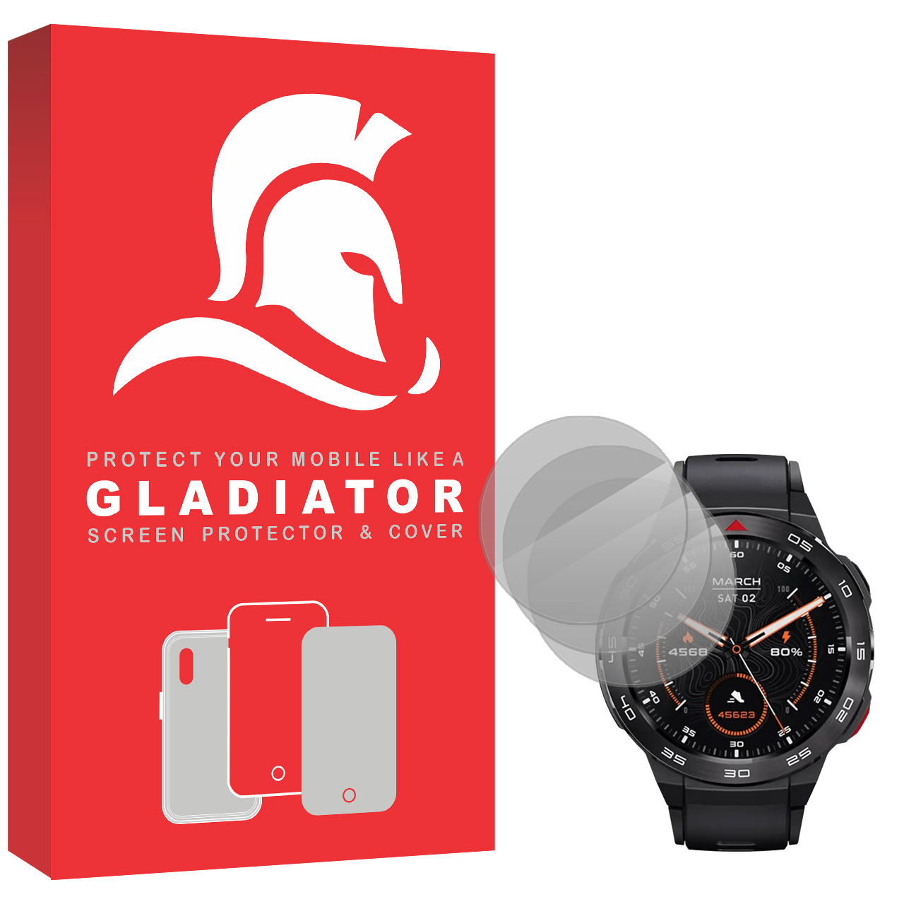 محافظ صفحه نمایش گلادیاتور مدل GWP3000 مناسب برای ساعت هوشمند میبرو GS Pro بسته سه عددی