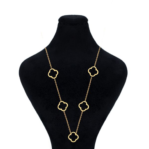گردنبند طلا 18 عیار زنانه ماوی گالری مدل ونکلیف توخالی لیزری 5