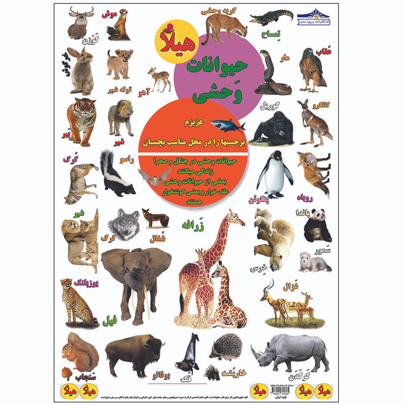 برچسب هیلا مدل آموزش حیوانات وحشی بسته 5 عددی
