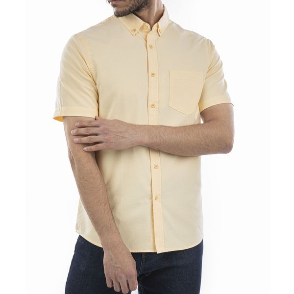 پیراهن آستین کوتاه مردانه جوتی جینز مدل بیسیک کد 3030126 رنگ زرد