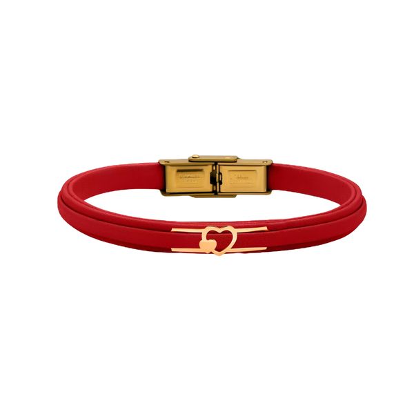 دستبند طلا 18 عیار زنانه روبی آرت گالری مدل قلب