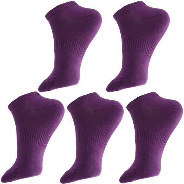  جوراب ورزشی ساق کوتاه زنانه ادیب کد SPTW رنگ بنفش بسته 5 عددی