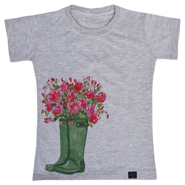 تی شرت آستین کوتاه دخترانه 27 مدل باغبان کد V204
