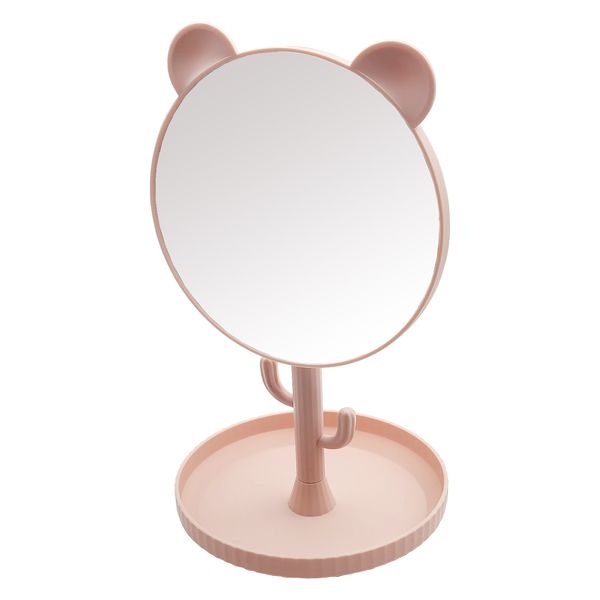 آینه و استند لوازم آرایشی طرح خرس و کاکتوس کد ZJ-MR40