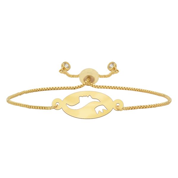 دستبند طلا 18 عیار زنانه شمیم گلد گالری مدل اسلیمیD17