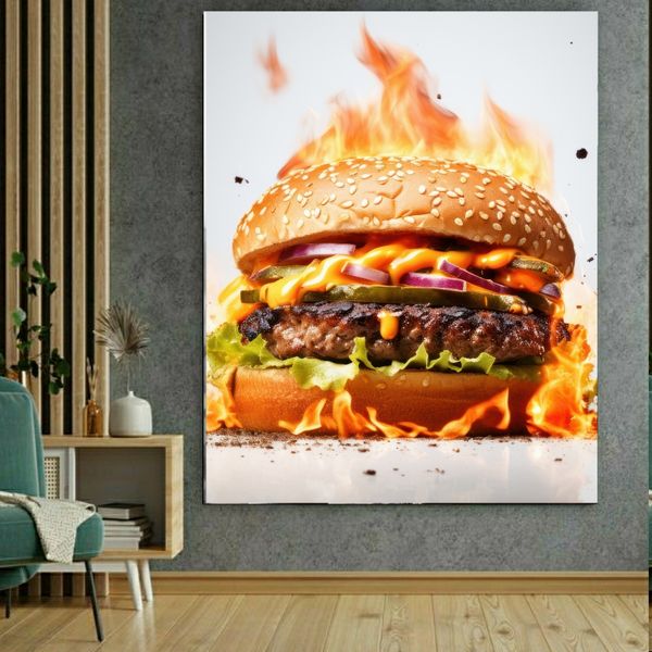 پوستر طرح فست فود مدل همبرگر کد BK1757