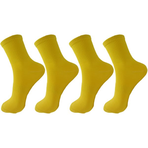جوراب ورزشی مردانه ادیب مدل کش انگلیسی کد MNSPT رنگ زرد بسته 4 عددی