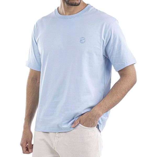 تی شرت آستین کوتاه مردانه جوتی جینز مدل یقه گرد کد 1551397 رنگ آبی روشن